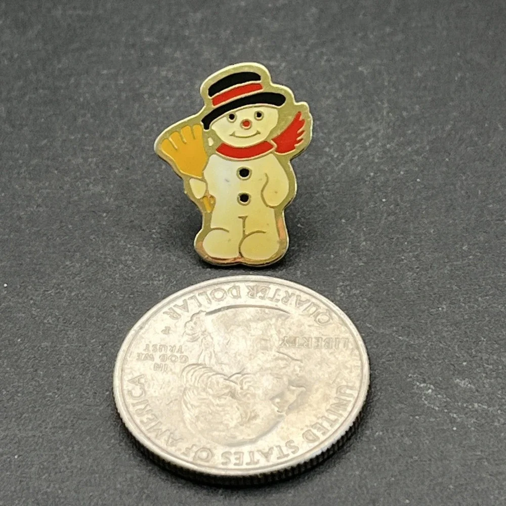 Snowman Christmas Broom Cute‎ Tiny Lapel Hat Pin